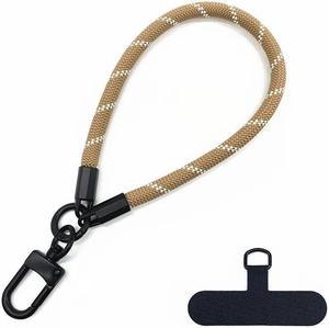 Beebo Beabo Adjustable Phone Lanyard Diameter Outdoor Universal Case Crossbody Shoulder Card Neck Cord Clip Hang Anti-lost Wrist Strap(30CM 5 Colors) brown and white