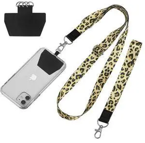 Phone Lanyard, Universal Crossbody Cell Phone Strap Adjustable Neck Strap for Women Men Travel Shopping Walking Leopard