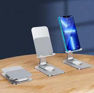 Beebo Beabo Adjustable Cell Phone Stand, Foldable Cell Phone Holder Desktop Portable Cellphone Stand, Fits All Smart Phones, Silver