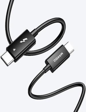 QGeeM Thunderbolt 4 Cable 2.3 ft, Supports 8K Display / 40Gbps Data Transfer / 100W Charging USB C to USB C Cable, for Type-C MacBooks, iPad Pro, Hub, Docking, and More
