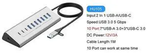 36W 12V 3A Power Supply USB-C Hub to USB 3.0 Converter Adapter USB3.0 5Gbps High Speed Data Transmission Hub for Laptop Macbook-UH07-13(UH10-10) UH10-10 36W 12V 3A Power Supply USB-C Hub to USB 3.0 Converter Adapter USB3.0 5Gbps High Speed Data Transmission Hub for Laptop Macbook-UH07-13(UH10-10) UH10-10