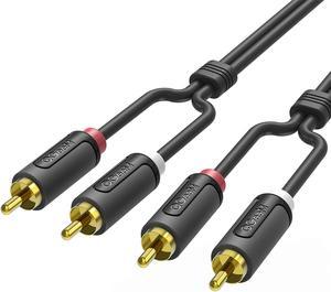 RCA Stereo Cable,QGeeM 2RCA to 2RCA Cable,Digital & Analogue,Double-Shielded for Headphones,Home System,Car Stereo, iPods, iPhones,MP3 Players and More,RCA Stereo Audio Cable (10FT)