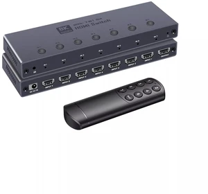8K HDMI 2.1 Switch, HDMI 2.1 Switcher 7 In 1 Out Supports CEC 8K@60Hz, 4K@240Hz, 1080P@480Hz HDCP 2.3 HDR Dolby Atmos VRR Compatible with PS5 Xbox Blu-Ray Player with IR remote controller-EX41-A-0-BK 8K HDMI 2.1 Switch, HDMI 2.1 Switcher 7 In 1 Out Supports CEC 8K@60Hz, 4K@240Hz, 1080P@480Hz HDCP 2.3 HDR Dolby Atmos VRR Compatible with PS5 Xbox Blu-Ray Player with IR remote controller-EX41-A-0-BK