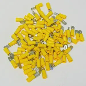 Supco T1004C Insulated Male Slip On Electrical Terminal Connector Pack of 100 for 12-10 Wire