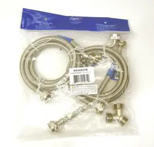 Supco WS5SSSTM Dryer Steam and Washing Machine Stainless Steel Hose Kit