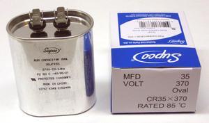Run Capacitor, Oval, 35 Mfd., 370 Volt, CR35X370