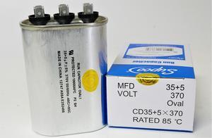 Supco CD35+5X370 HVAC Motor Oval Dual Run Capacitor 35 + 5 MFD 370 Volts