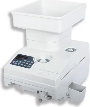 Ribao HCS-3500AH Coin Counter, Heavy Duty Bank Grade Anti-Jam Coin Sorter with Motorized Hopper, Two-Year