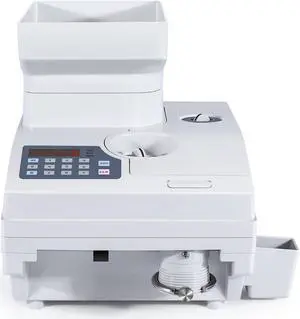 Ribao HCS-3300 High Speed Coin Counter, Heavy Duty Bank Grade Coin Sorter with Large Hopper, Two-Year Warranty