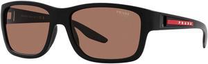 New  Authentic Prada PS01WS1BO50A Sunglasses Matte Black Dark Gray Mirrored 59mm