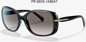 PRADA PR 08OS 1AB0A7 Black Rectangle 57 mm Womens Sunglasses