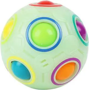 Magic rainbow ball children's toy creativity 12 hole luminous palm top magic cube ball children's educational toy Luminous