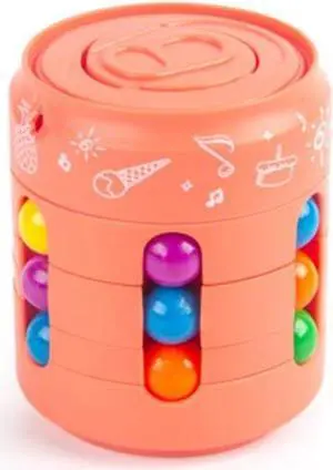Finger top Barker ball new puzzle decompression double-sided cube fingertip rainbow ball rotating hamburger magic bean Brown