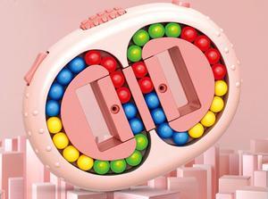Children's finger little magic bean hamburger magic cube toy magic ball magic cube gyro fingertip rotation Magic Cube Magic Bean Pink
