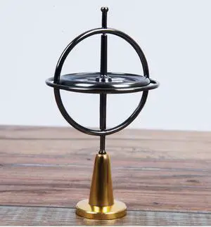 Metal anti gravity gyroscope decompression toy aluminum alloy fingertip gyroscope Colorful Desktop creative decoration Silver