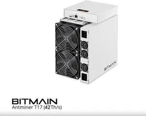 Antminer T17 42TH/S Asic Miner Heatsink Upgrade Version 2200W SHA-256 Bitcoin Miner Machine BTC Miner Mining Machine with Attached Power Supply Unit better than S9 S11 T15 S15 M3 M20S