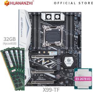 HUANANZHI X99 TF X99 Motherboard with Intel XEON E5 2678 V3 with 4*8G DDR3 RECC memory combo kit set SATA 3.0 USB 3.0