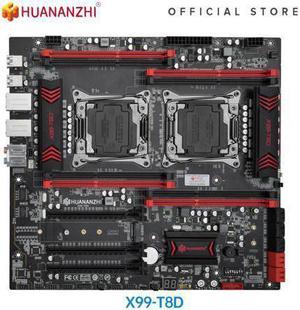 HUANANZHI X99 T8D Motherboard Intel Dual CPU X99 LGA 2011-3 E5 V3 DDR3 RECC M.2 NVME NGFF USB3.0 E-ATX Server Mainboard Workstation