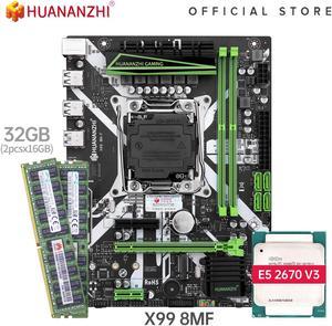 HUANANZHI X99 8M F X99 Motherboard with Intel XEON E5 2670 V3 with 2*16G DDR4 RECC memory combo kit set NVME USB3.0 Server