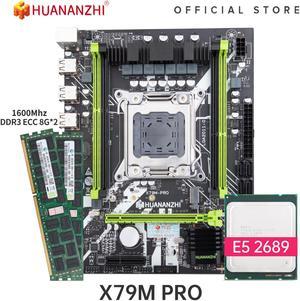 HUANANZHI X79 M PRO Motherboard with Intel XEON E5 2689 with 2*8GB DDR3 RECC memory combo kit set NVME USB3.0 NVME USB SATA 3.0
