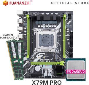 HUANANZHI X79 M PRO Motherboard with Intel XEON E5 2650 V2 with 2*8GB DDR3 RECC memory combo kit set NVME USB3.0 NVME USB SATA