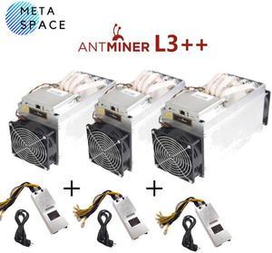 Three Units Sets Bitmain ANTMINER L3 ASIC Miner Scrypt Litecoin 580MHs LTC Come with Doge Coin Mining Machine with PSU Blockchain Miners Better Than ANTMINER L3 L3 S9 S9J