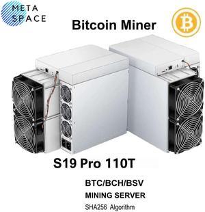 Bitmain Antminer S19 Pro 110th/s BTC Miner SHA256 ASIC Bitcoin Miner Mining Machine 3250w Include PSU Better Than Antminer S19J pro S19 Antminer T19