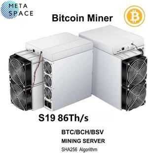 New Bitmain Antminer S19 86Ths ASIC SHA256 Crypto Algorithm Bitcoin Miner with Power Supply