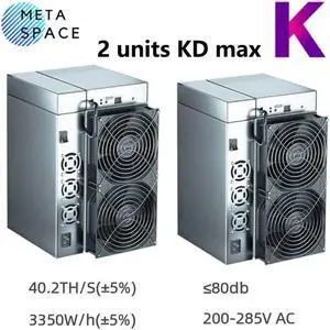 2PCS New Gold-shell KD MAX 40.2T KDA Miner KDA Master High Profitable With 3350w Power Supply Inlcuded Kadena algorithm ASIC Miner Better Than Kd lite Kd box pro