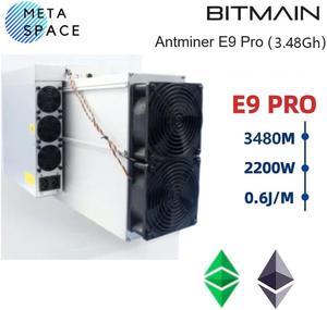 New Bitmain Antminer E9 Pro 3480MH/s 2200W ETC ETHW ETCZIL Most Powerful Miner EtHash algorithm with hashrate 3.48Gh/s E9 pro 3480M ETC Mining Rig Power Supply Included