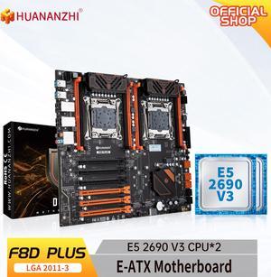 HUANANZHI X99 F8D PLUS LGA 2011-3 XEON X99 Motherboard Intel Dual CPU with E5 2690 V3*2 combo kit set support DDR4 RECC NON-ECC