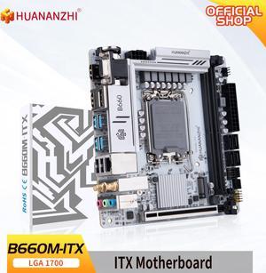 HUANANZHI B660M ITX DDR4 Motherboard Support 12 13 Gen( Intel LGA 1700 CPU 12100F 12400F 12490F 12600F 12700F 13600F)