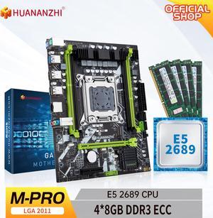 HUANANZHI X79 M PRO LGA 2011 XEON X79 Motherboard with Intel E5 2689 with 4*8GB DDR3 RECC memory combo kit set NVM
