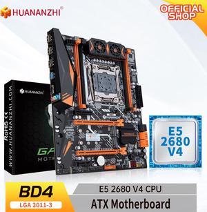 HUANANZHI X99 BD4 LGA 2011-3 XEON X99 Motherboard with Intel E5 2680 V4 support DDR4 RECC NON memory combo kit set NVME NGFF
