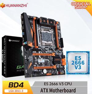HUANANZHI X99 BD4 LGA 2011-3 XEON X99 Motherboard with Intel E5 2666 v3 DDR4 RECC NON memory combo kit set NVME NGFF