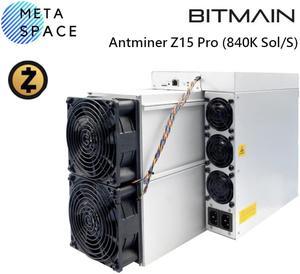 New Bitmain Antminer Z15 Pro ZEC ASIC Mining 840ksol/s Hashrate 2560W Power Consumption ZEC Miner Power Supply Included Best Profitable ZEC Miner