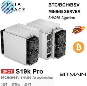 New BITAMAIN Antminer S19k Pro 120Th/s BTC Miner 2760W SHA 256 Bitcoin Asic Miner S19K 120T Bitcoin Miner Machine Better Than S19 PRO S17 Pro T17 S19 WhatsMiner M21S