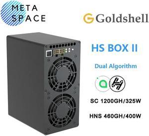 New Gold-shell HS BOX II Miner 1200GH/s 325W Without PSU Dual Algorithm HNS SC Miner Crypto Machine HS BOX 2 Miner Sia Mining Better Than SC BOX HS BOX (NO PSU)