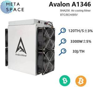 New Avalon Miner A1346 120Th/s 3300W Crypto Bitcoin Mining Avalon A1346 BTC Miner Asic Mining Crypto BTC Mining Better Profit Than Avalon A1246 A1166 pro Antminer S19 S19pro