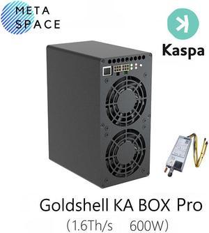 New Gold shell KA BOX Pro 1.6Th/s Kaspa Miner 600W KAS Crypto Mining Machine With PSU Kaspa Rig Asic Miner Gold-shell KAS Miner Low Noise Good for Home Mining