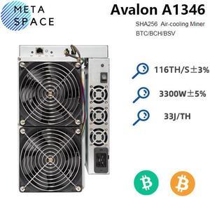 New Avalon A1346 116TH/s Bitcoin Miner 3300W BTC Asic Miner Avalon Miner A1346 116T BTC Crypto Machine BTC Mining Better Than Avalon A1246 A1166 pro Antminer S19 S19K PRO