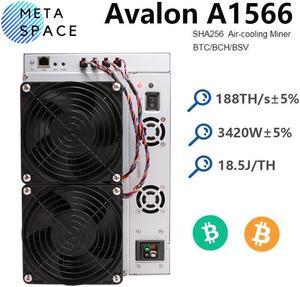 New Avalon A1566 188TH/s 3240W Bitcoin Miner SHA-256 Avalon Miner A1566 BTC Crypto Bitcoin Mining Avalon BTC Miner Better Than antminer S21 T21 avalon a1346