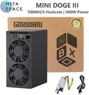 New Gold-shell Mini Doge III 700MH/S 400W With 750W PSU LTC&Doge Coin Miner Litcoin dogecoin Miner Gold-shell Doge Miner Good For Home Mining Box Low Noise Better Than Mini doge II