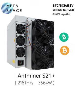 New Antminer BTC Miner Antminer S21+ 216T 3564W With PSU Bitmain S21+ Powerful Bitcoin Miner Antminer S21 Plus BTC Mining Better Than Antminer S21 T21 S19K pro S19J