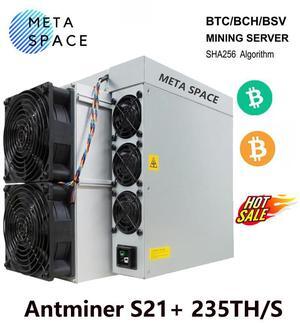 New Antminer BCH BTC Miner Antminer S21+ 235Th/s 3564W Profitable Bitcoin Miner Bitmain S21+ ASIC Bitcoin Mining Machine Better Than Antminer S21 T21 S19 Pro S19 T19 S19XP S19K pro