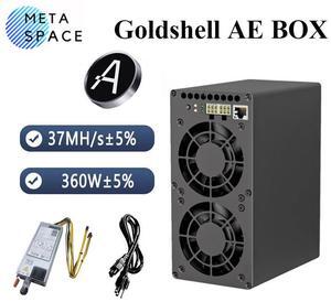 New Gold-shell AE BOX 37Mh/s 360W with PSU Aleo Coin Miner For Home Mining Silent Asic Aleo Miner Gold-shell AEBOX ALEO Mining AEBOX Miner