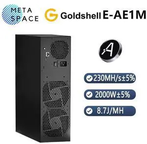 New Gold-shell E-AE1M 230MH/s 2000W Aleo Miner zkSNARK Crypto ALEO Mining Gold-shell ALEO AE1M Asic Miner With PSU 220V Support ASIC ALEO Miner