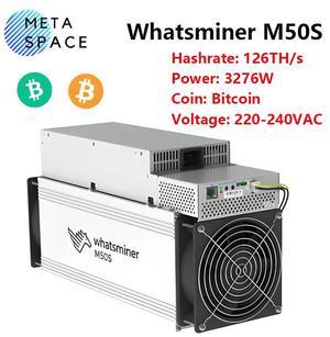 New BTC Miner Whatsminer M50S 126TH/S 3276W Bitcoin Miner Whatsminer BTC Miner Asic Crypto BTC Mining MicroBT M50S Better Than Avalon A1346 Antminer S19k pro