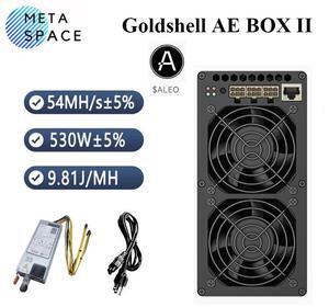 Gold-shell AE BOX II 54Mh/s 530W Aleo Coin Miner With PSU Crypto ASIC Aleo Miner Low Noise Gold shell ALEO AE BOX 2 ALEO Mining