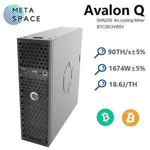 New Home BTC Miner Avalon Q 90TH/s 1674W 18.6J/TH Bitcoin Miner With PSU Low Noise Avalon-Q Crypto BTC Mining 110-220V Support